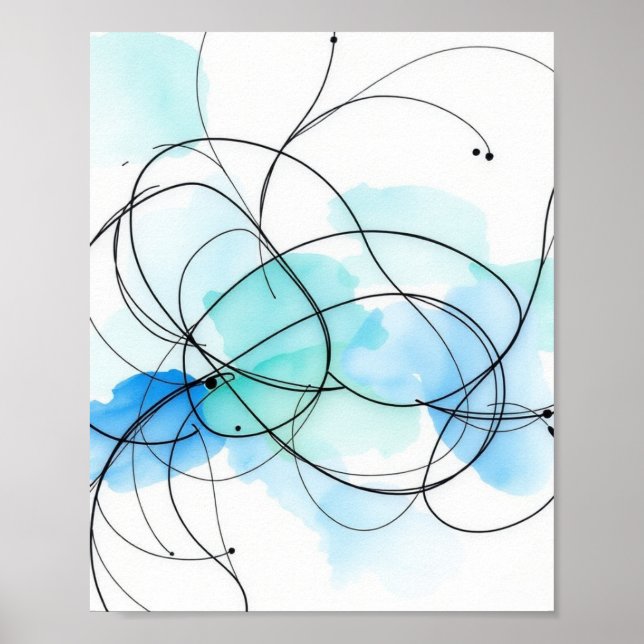 Conjunto de 3 Impressões de Arte de Linha Abstrata (Frente)