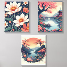 conjunto de 3 impressões de arte para parede azul 
