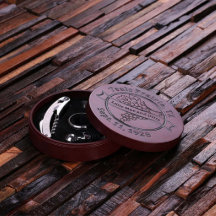 Conjunto de 5 acessórios de vinho de aço gravados