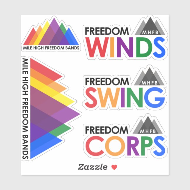 Conjunto de 5 adesivos para os logotipos do conjun (Folha)