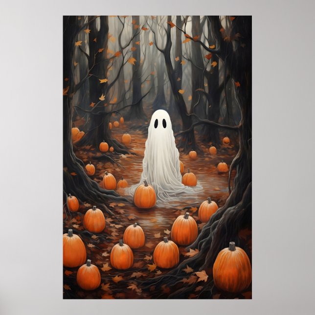 Conjunto de 6 impressões de fantasmas de Halloween (Frente)