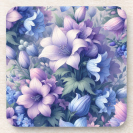 Conjunto de 6 porta-copos de cortiça com flores ro
