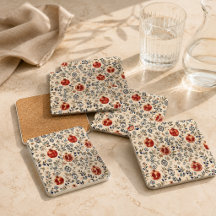 Conjunto de 6 Porta-Copos Mosaico de Romã Mediterr