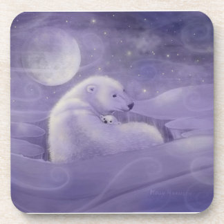 Conjunto de 6 Porta-Copos Urso Polar Inverno Suave