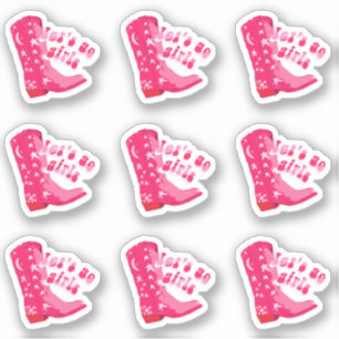 Conjunto de 9 adesivos de bota de cowgirl fofa Vam