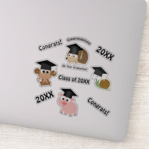 Conjunto de Adesivos Animais de Graduação de par