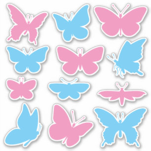 Conjunto de Adesivos Azul e Rosa