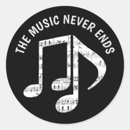 Conjunto de Adesivos Black Music Notes