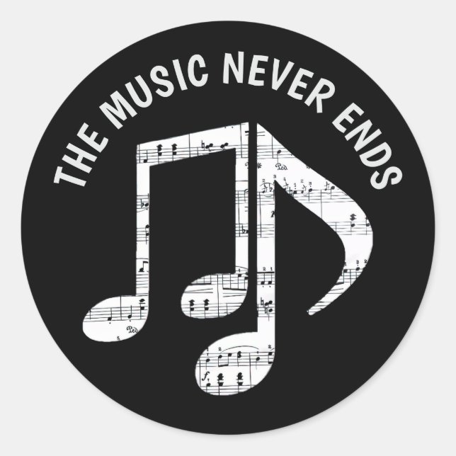 Conjunto de Adesivos Black Music Notes (Frente)