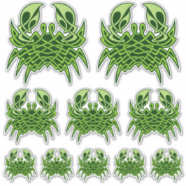 Conjunto de Adesivos Celular de Caranguejo Verde