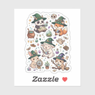 Conjunto de Adesivos de Amigos Animais de Fantasia