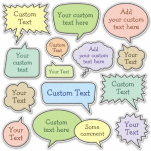 Conjunto de Adesivos de Bolhas de Voz a Cor