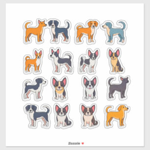 Conjunto de Adesivos de Cachorro de Desenho Animad