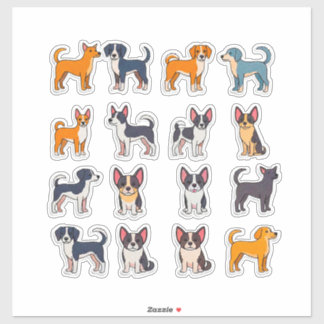 Conjunto de Adesivos de Cachorro de Desenho Animad