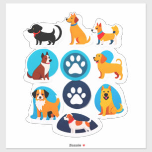 Conjunto de Adesivos de Cachorro de Desenho Animad