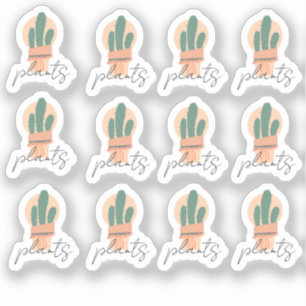 Conjunto de Adesivos de Cactus Plants Elegant Scri