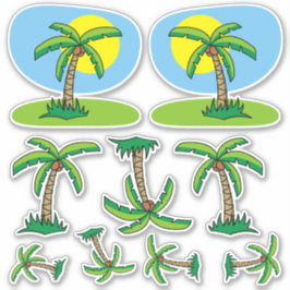 Conjunto de Adesivos de Cartografia em Árvore Palm