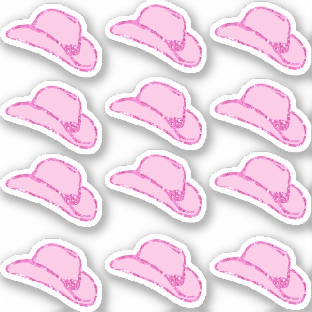 Conjunto de Adesivos de Chapéu de Cowgirl Rosa Bri (Frente)