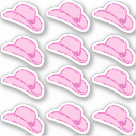 Conjunto de Adesivos de Chapéu de Cowgirl Rosa com