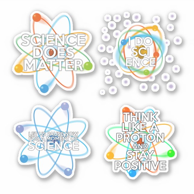 Conjunto de adesivos de citações científicas diver (Frente)