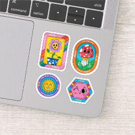 Conjunto de adesivos de desenho animado retrô