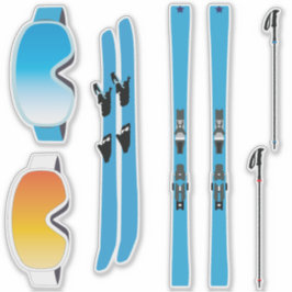 Conjunto de Adesivos de Equipamento de Esqui