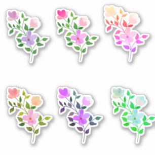 Conjunto de Adesivos de Flores Cortados