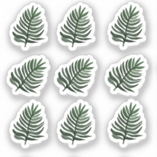 Conjunto de Adesivos de Folhas de Monstera em Aqua