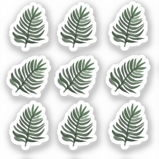 Conjunto de Adesivos de Folhas de Monstera em Aqua (Frente)