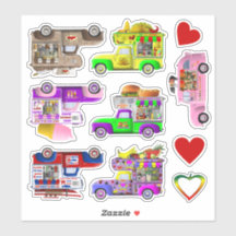 Conjunto de adesivos de Food Trucks