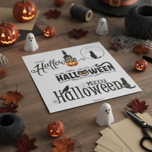 Conjunto de Adesivos de Halloween Midnight Mischie (Midnight Mischief Halloween Sticker Set)