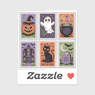 Conjunto de Adesivos de Halloween Vintage Fofo - F