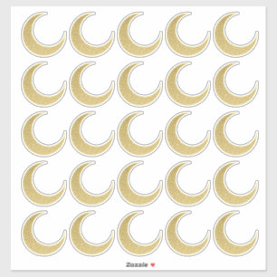 Conjunto de Adesivos de Lua Crescente com Brilho D