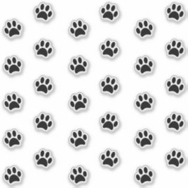 Conjunto de Adesivos de Pegadas Pretas Fofas e Div