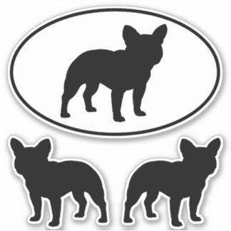 Conjunto de Adesivos de Silhuetas de Bulldog Franc