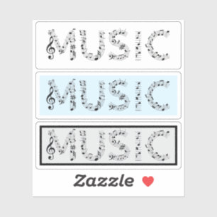 Conjunto de Adesivos de Tipografia Musical