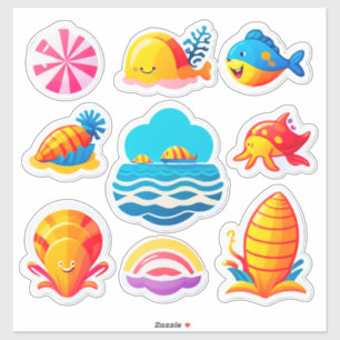 Conjunto de Adesivos de Verão Brilhante