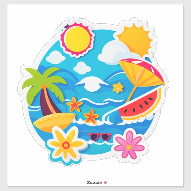 Conjunto de Adesivos de Verão Brilhante (Folha)