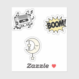 Conjunto de adesivos divertidos - Designs colorido