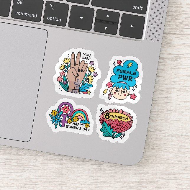 Conjunto de adesivos do dia internacional da mulhe (Detalhe)