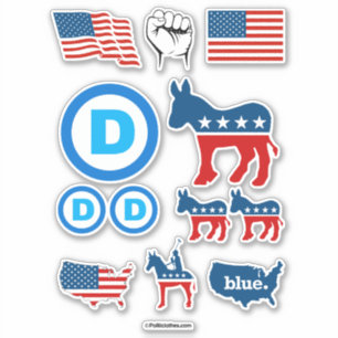 Conjunto de Adesivos do Partido Democrático