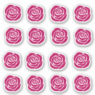 Conjunto de Adesivos do Rosa vermelha 16