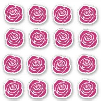 Conjunto de Adesivos do Rosa vermelha 16