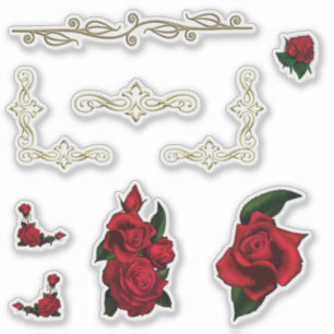 Conjunto de Adesivos Dourado e Deslocados do Rosa