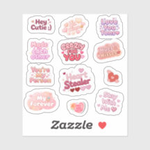 Conjunto de Adesivos Estéticos de São Valentão Y2K