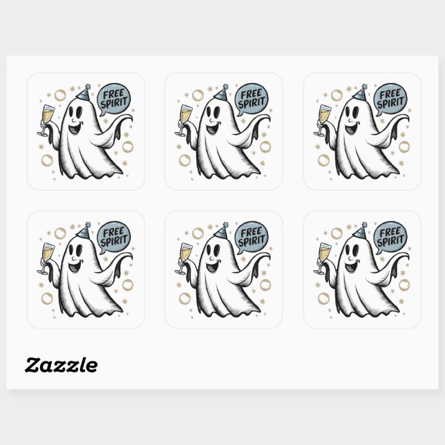 Conjunto de Adesivos Ghost Square Spirit (Folha)