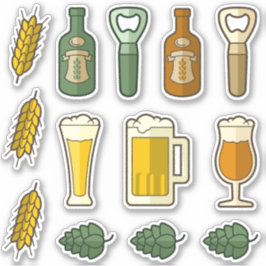 Conjunto de Adesivos Ícones da Cerveja