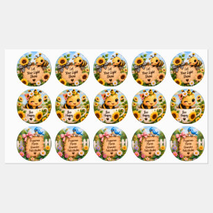 Conjunto de Adesivos Inspiradores de Abelha Fofa e