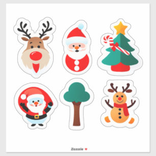 Conjunto de Adesivos Natalinos Festivos