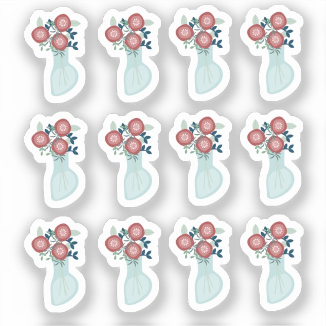 Conjunto de Adesivos Planejador de Flores em Vasos (Frente)